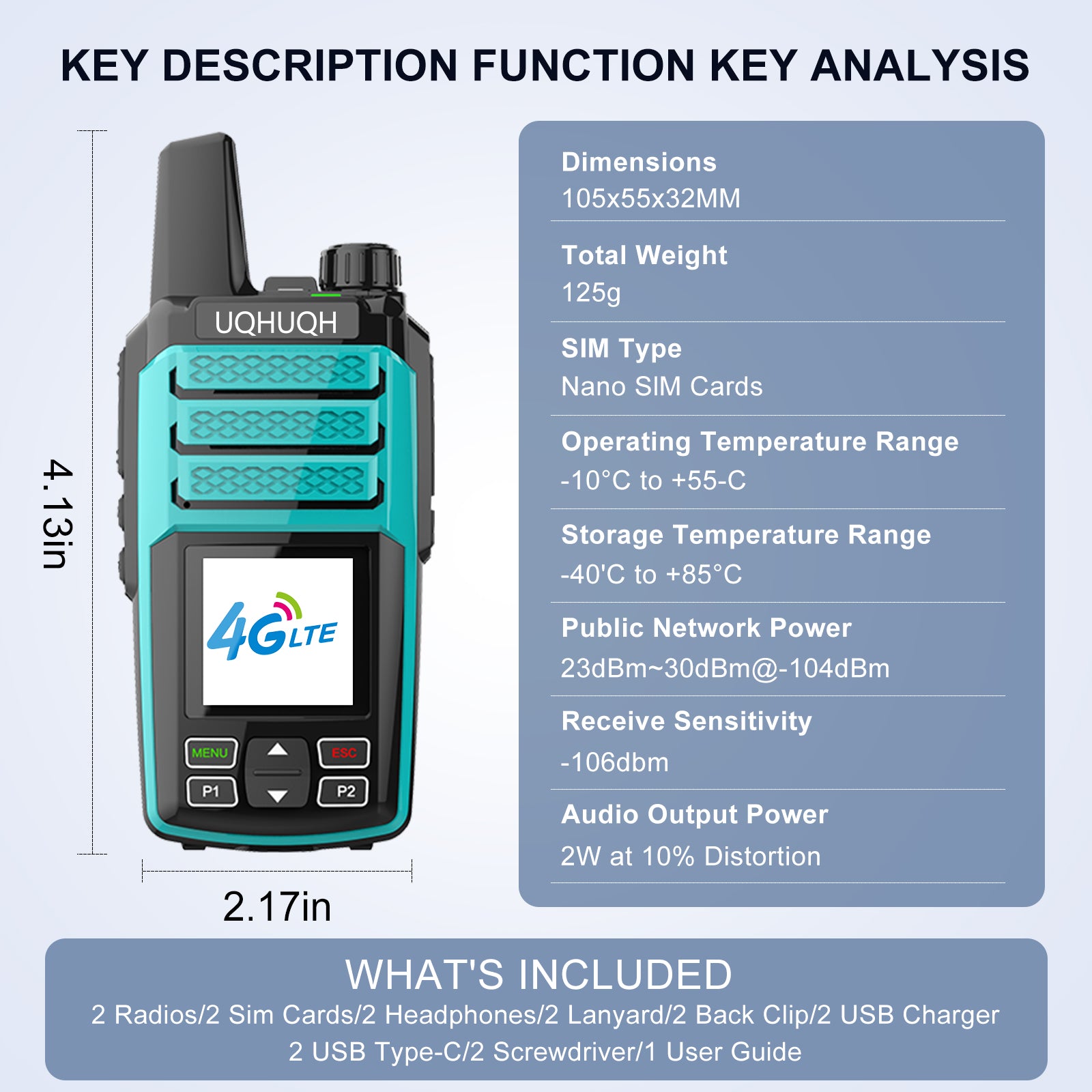 4G LTE Walkie Talkies with Lifetime Free Plan - Vibrant Color Options, Unlimited Nationwide Coverage, Instant Group Communication for Urban Adventures & Family Use (2-Pack)
